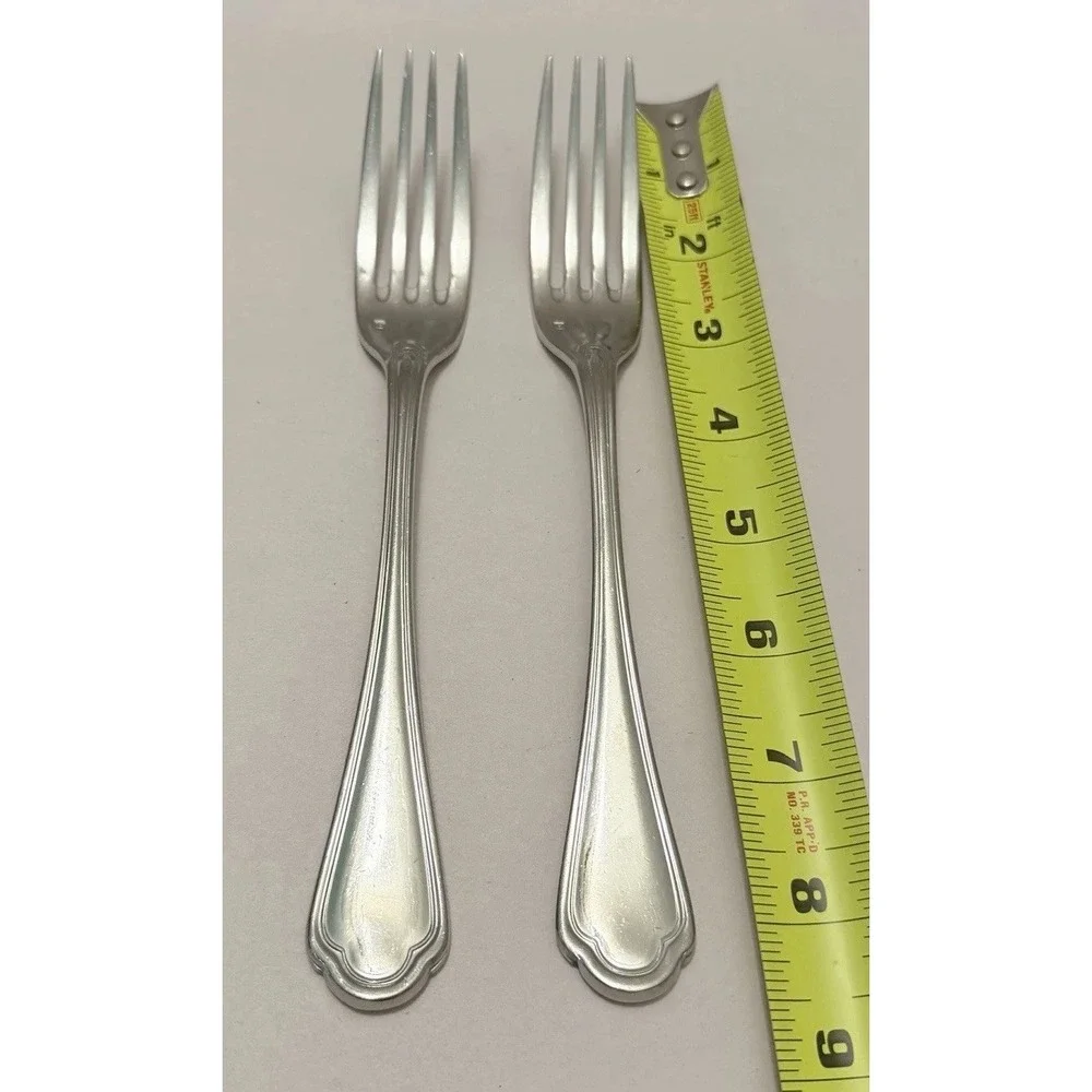 Fortessa Medici Stainless Flatware Dinner Forks 18/10 Fluted Scroll 8